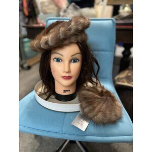 Vintage Fur Beret Hat and Chignon Cover Sandy Braeburn